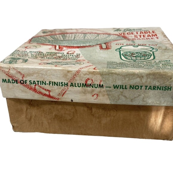 Imported Steamer FRANCE 'In Genia Satin Finish Aluminum Tarnish-Free NEW Vintage - Picture 9 of 10